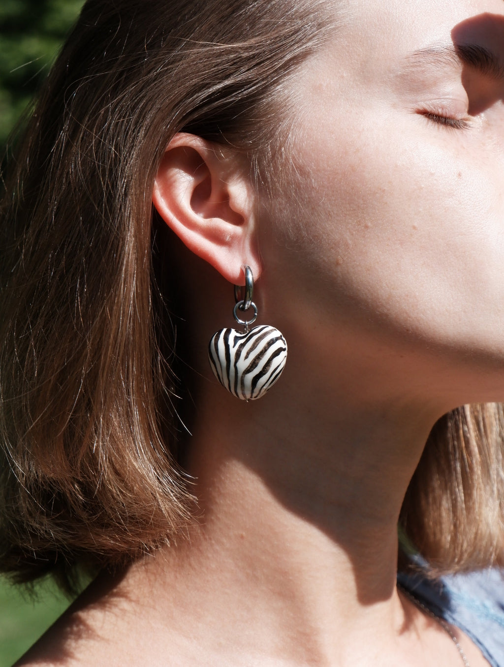 WILD HEART - моно сережка baby zebra в сріблі